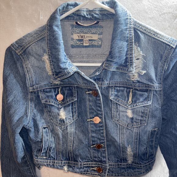 YMI Jeans, Blue Jean Jacket Women’s Size Medium - Picture 2 of 8